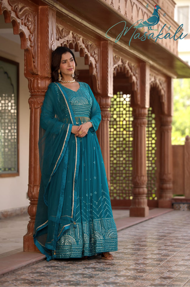 Mf Masakali Vol 3100 Georgette With Sequence Embroidery Work Gown