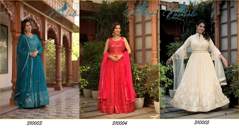 Mf Masakali Vol 3100 Georgette With Sequence Embroidery Work Gown