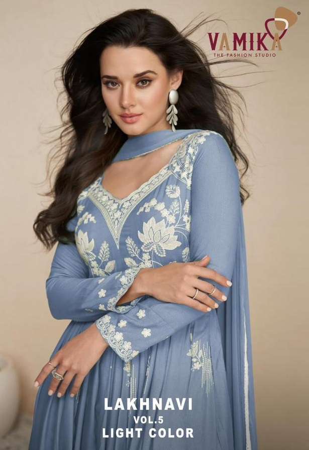Vamika Lakhnavi Vol 5 Light Color Rayon Designer Digital Printed Pret Kurti