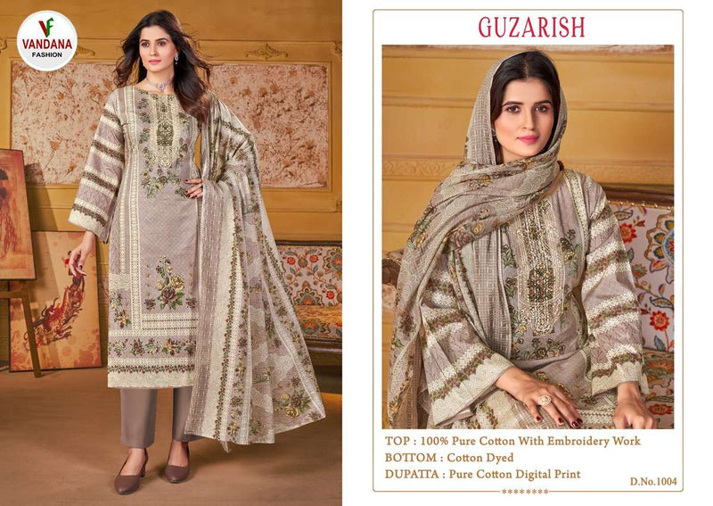 Vandana Fashion Guzarish Vol 1 Cotton Digital Prints With Exclusive Heavy Self Embroidery Salwar Suit