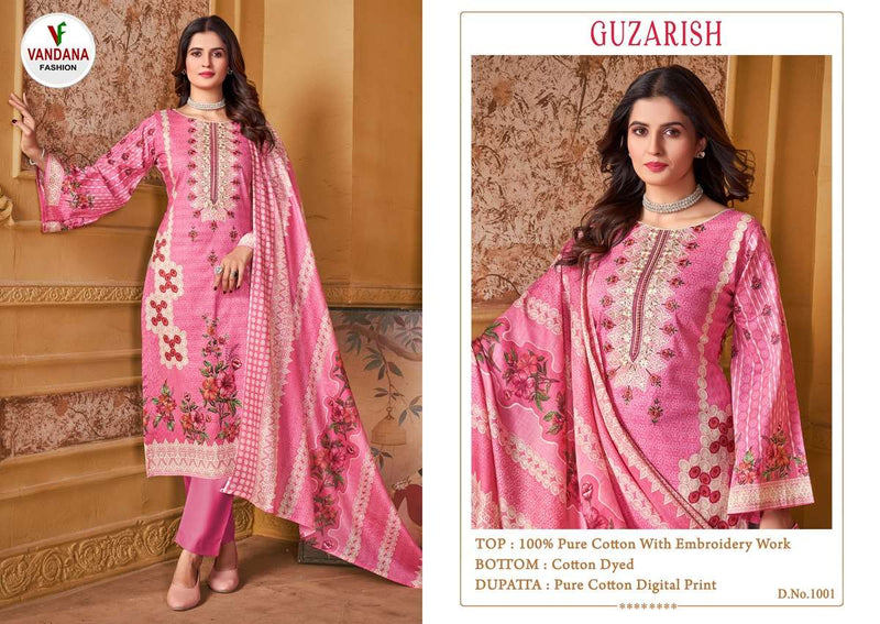 Vandana Fashion Guzarish Vol 1 Cotton Digital Prints With Exclusive Heavy Self Embroidery Salwar Suit