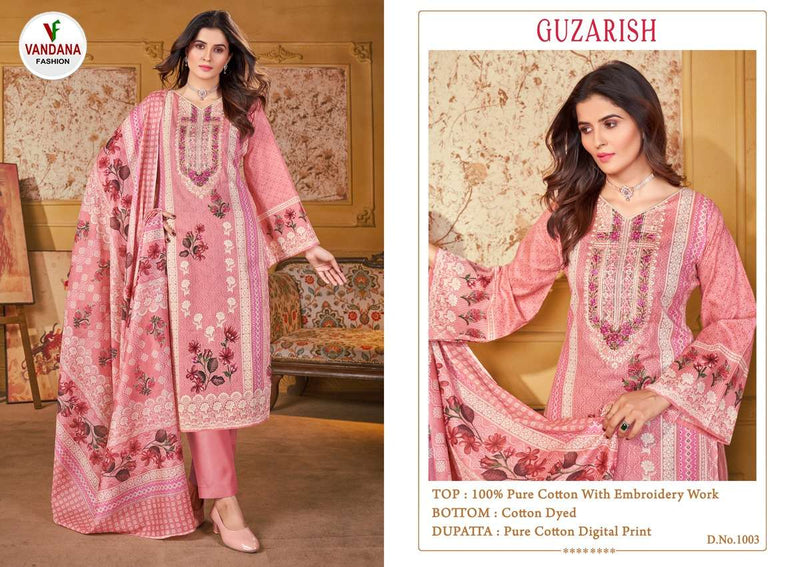 Vandana Fashion Guzarish Vol 1 Cotton Digital Prints With Exclusive Heavy Self Embroidery Salwar Suit