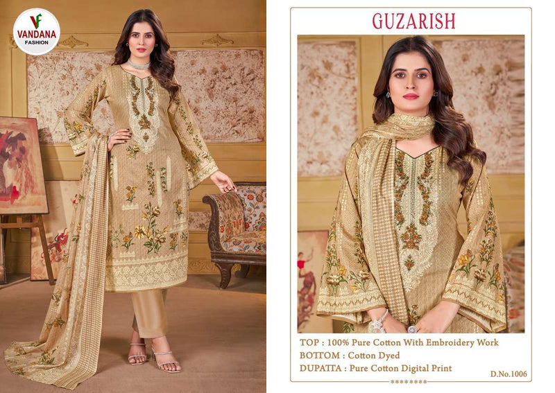 Vandana Fashion Guzarish Vol 1 Cotton Digital Prints With Exclusive Heavy Self Embroidery Salwar Suit