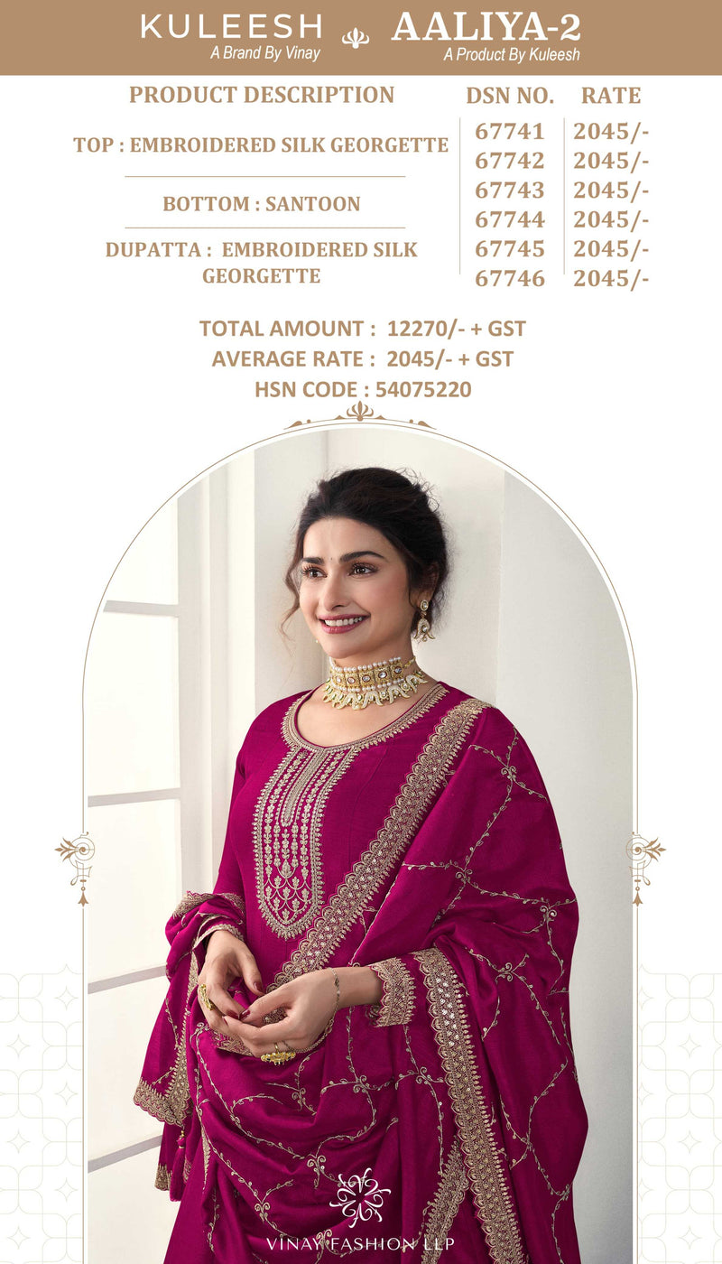 Vinay Fashion Aaliya Vol 2 Silk Georgette Heavy Embroidery Anarkali Designer Salwar Kameez