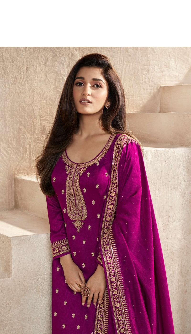 Vinay Fashion Aanchal Hitlist Silk Georgette Designer Embroidery Work Salwar Kameez