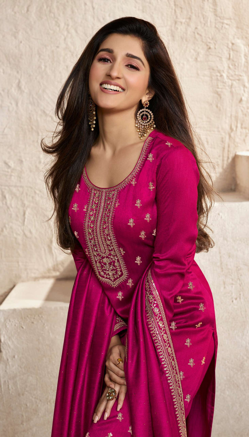 Vinay Fashion Aanchal Hitlist Silk Georgette Designer Embroidery Work Salwar Kameez