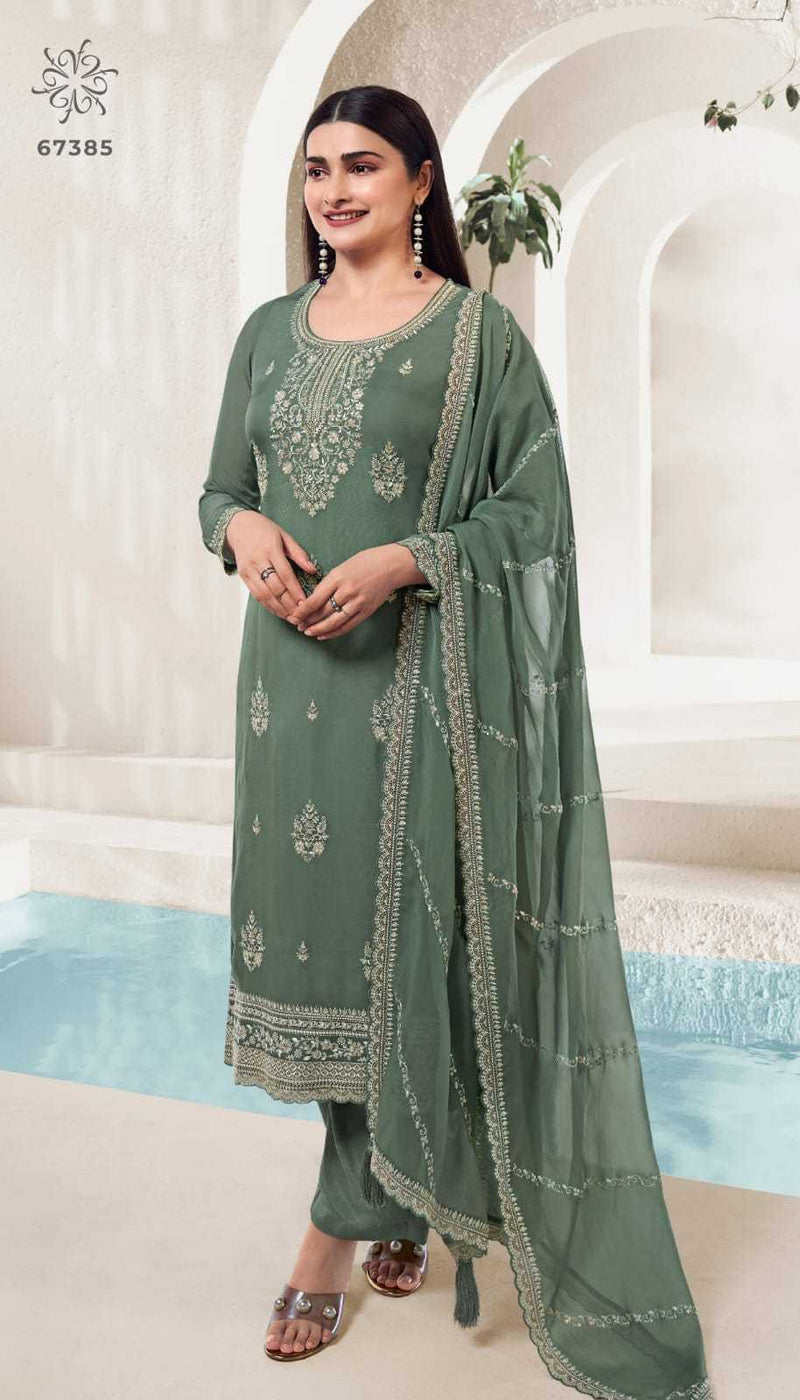 Vinay Fashion Chakori Organza Thread Embroidered Work Digital Printed Salwar Suit