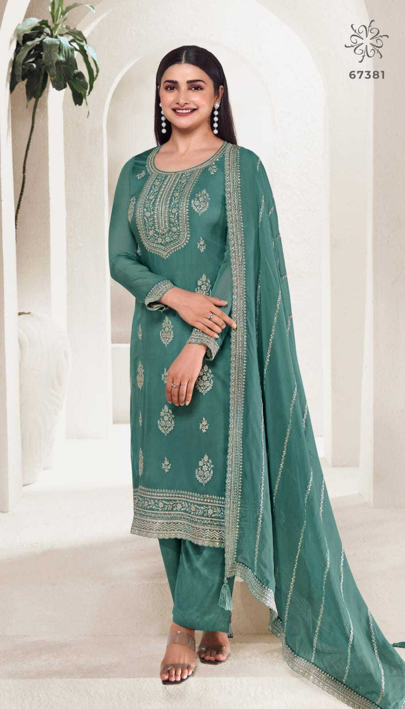 Vinay Fashion Chakori Organza Thread Embroidered Work Digital Printed Salwar Suit