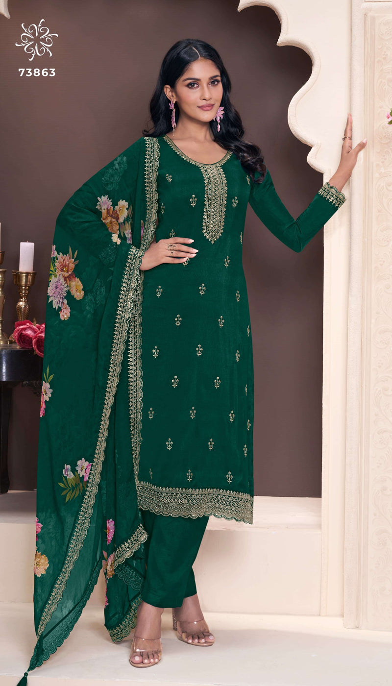 Vinay Fashion Kuleesh Shivangi Vol 2 Embroidered Moonga Silk Salwar Suit