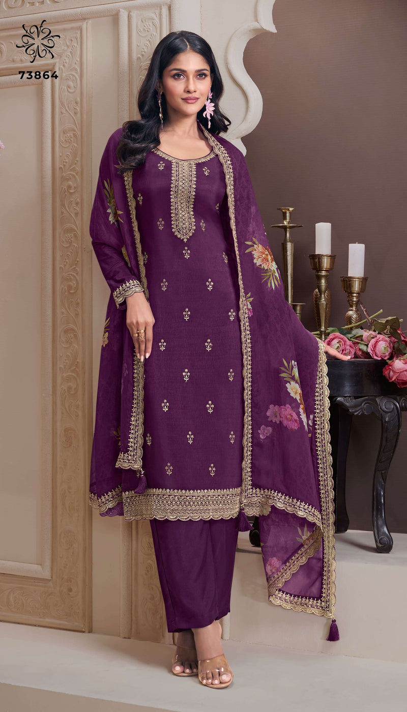 Vinay Fashion Kuleesh Shivangi Vol 2 Embroidered Moonga Silk Salwar Suit
