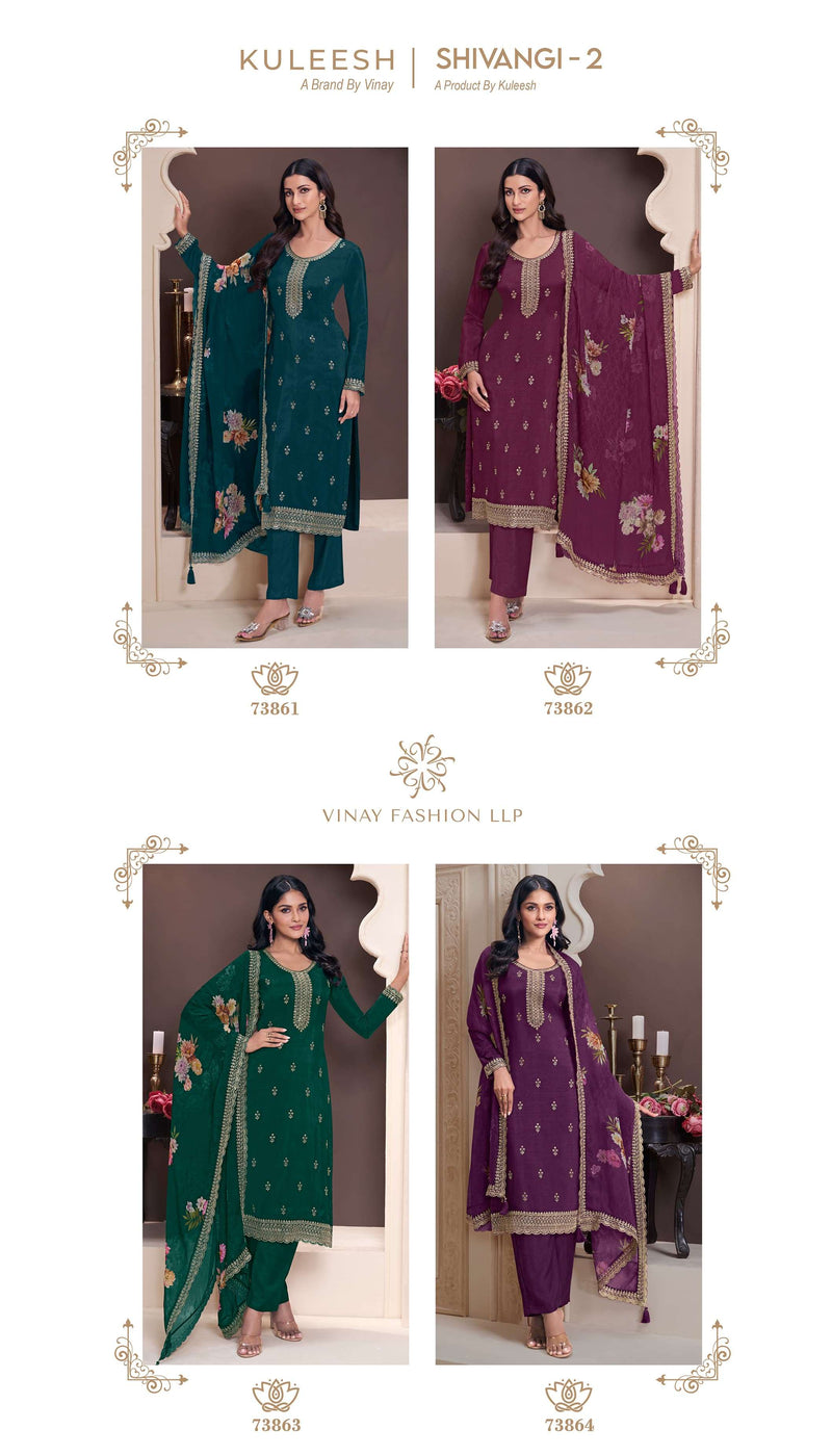 Vinay Fashion Kuleesh Shivangi Vol 2 Embroidered Moonga Silk Salwar Suit