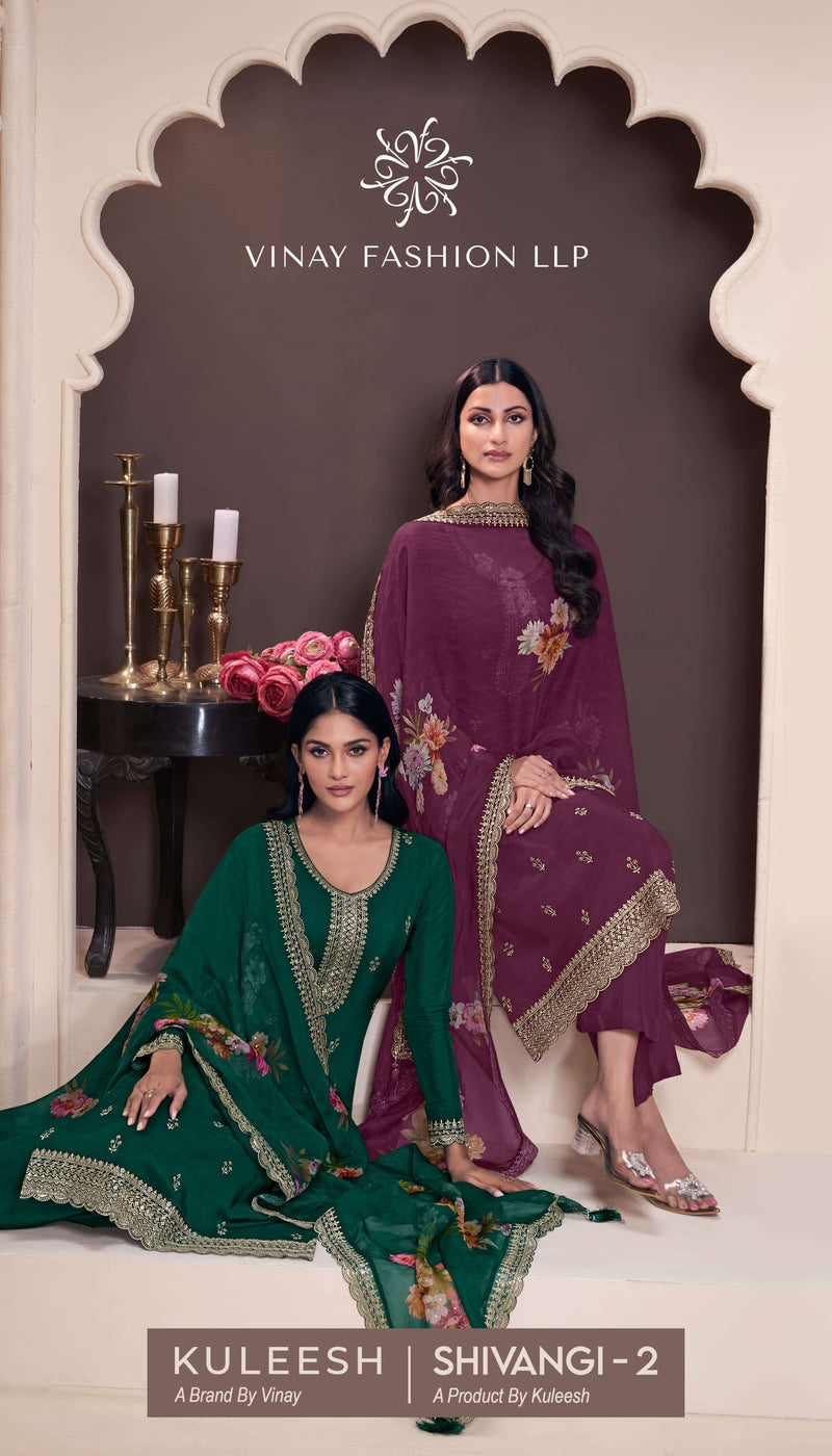 Vinay Fashion Kuleesh Shivangi Vol 2 Embroidered Moonga Silk Salwar Suit