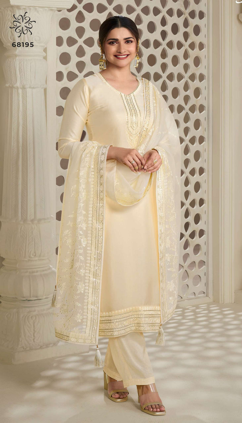 Vinay Fashion Pariniti Satin With Self Embroidery Designer Salwar Kameez