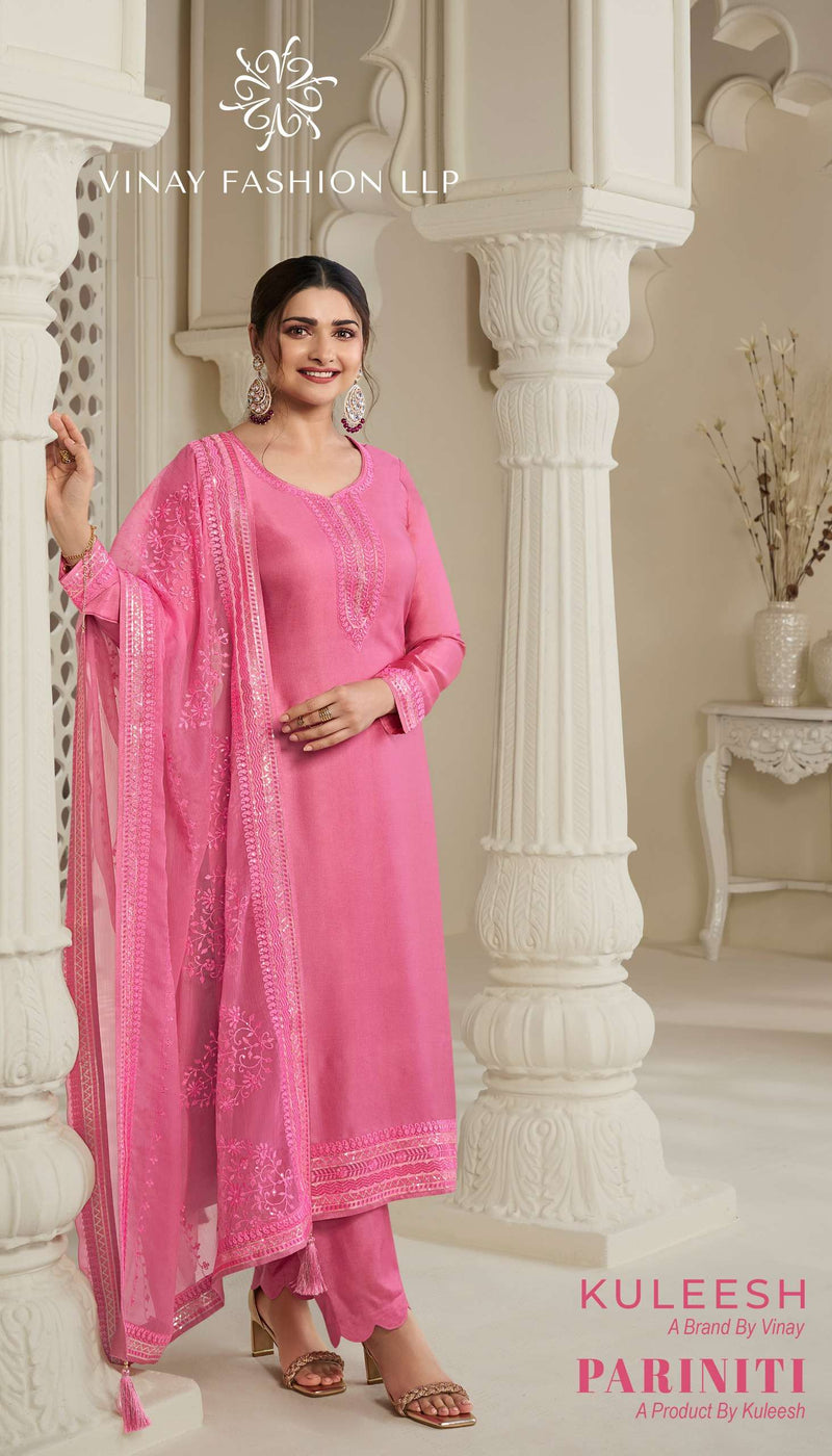 Vinay Fashion Pariniti Satin With Self Embroidery Designer Salwar Kameez