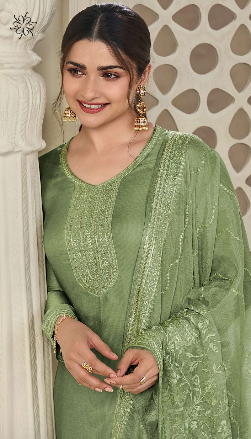 Vinay Fashion Pariniti Satin With Self Embroidery Designer Salwar Kameez