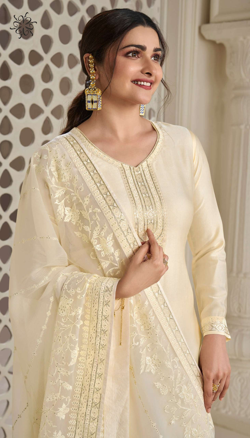 Vinay Fashion Pariniti Satin With Self Embroidery Designer Salwar Kameez