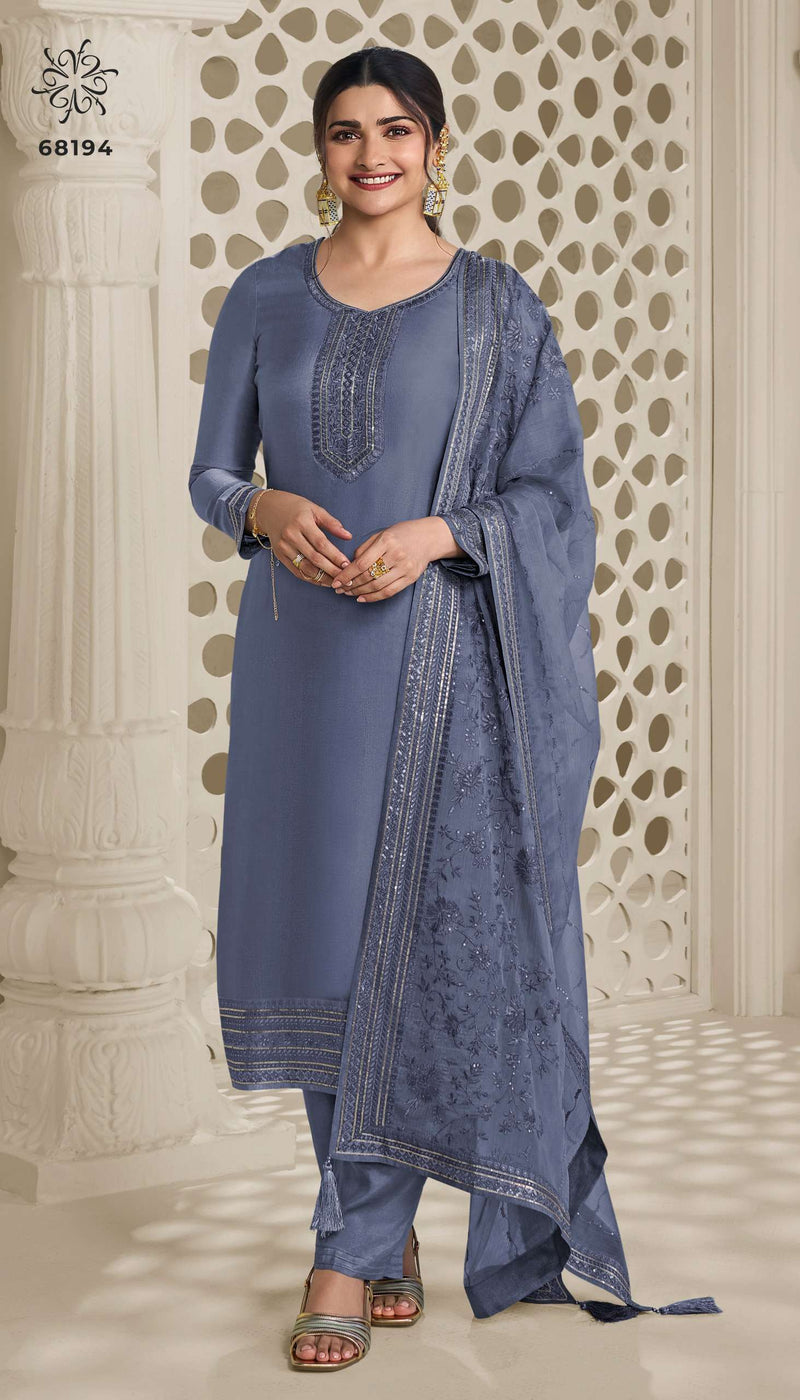 Vinay Fashion Pariniti Satin With Self Embroidery Designer Salwar Kameez