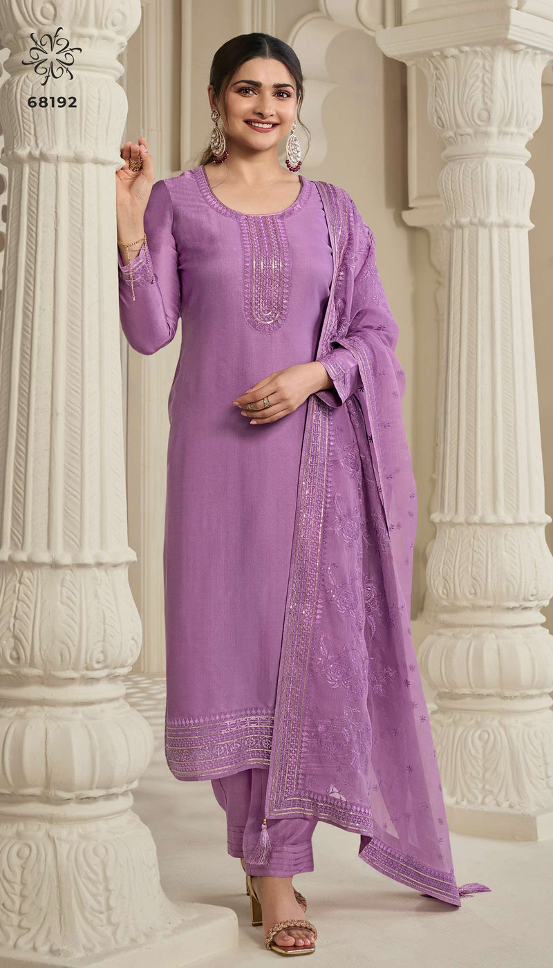 Vinay Fashion Pariniti Satin With Self Embroidery Designer Salwar Kameez