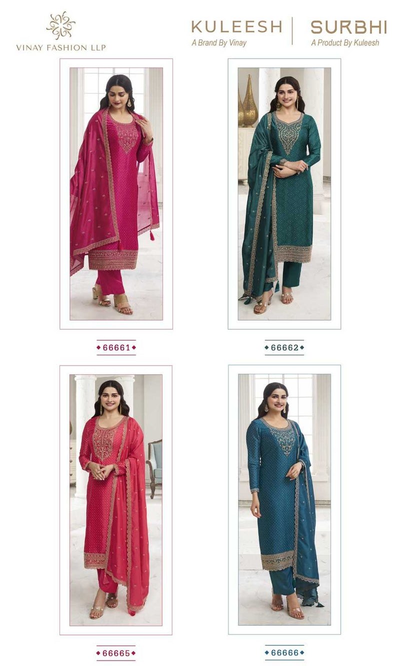 Vinay Fashion Surbhi Hitlist Digital Silk Georgette Embroiderey Work Salwar Suit