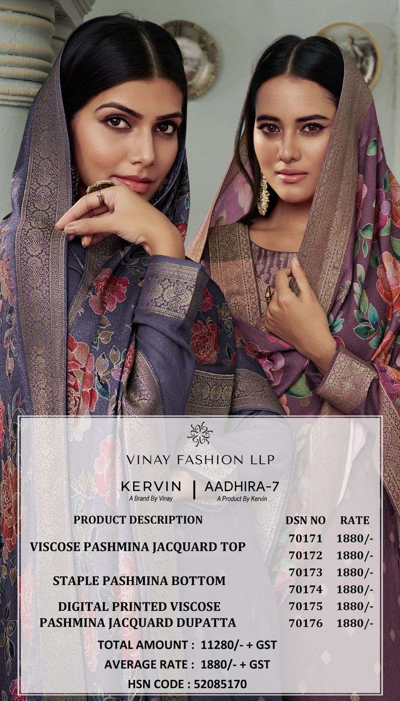 Vinay Fashion Aadhira Vol 7 Viscose Pashmina Jacquard Designer Salwar Suit