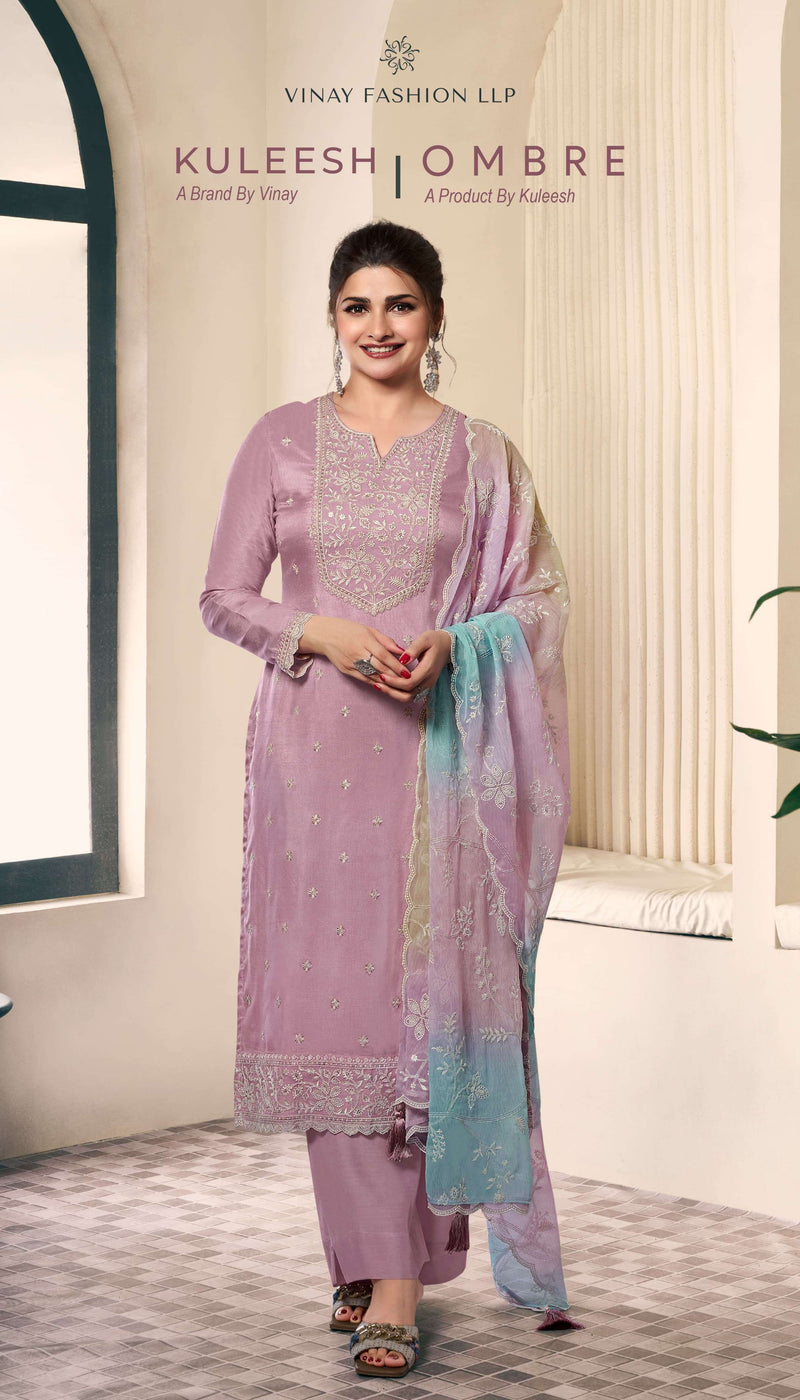 Vinay Fashion Llp Ombre Silk Fancy Embroidery Work Salwar Kameez