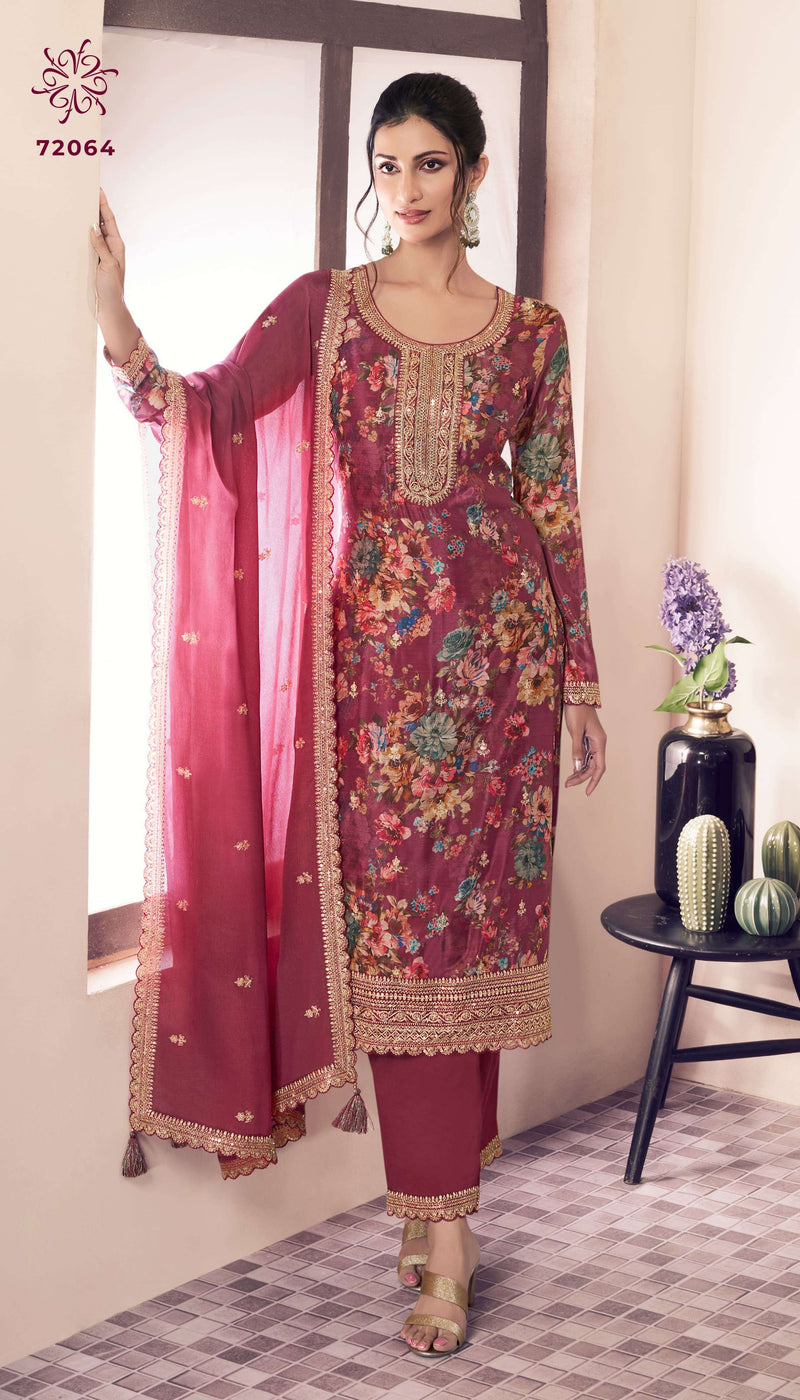 Vinay Fashion Pahal Vol 3 Digital Print Chinon Embroidery Work Salwar Suit