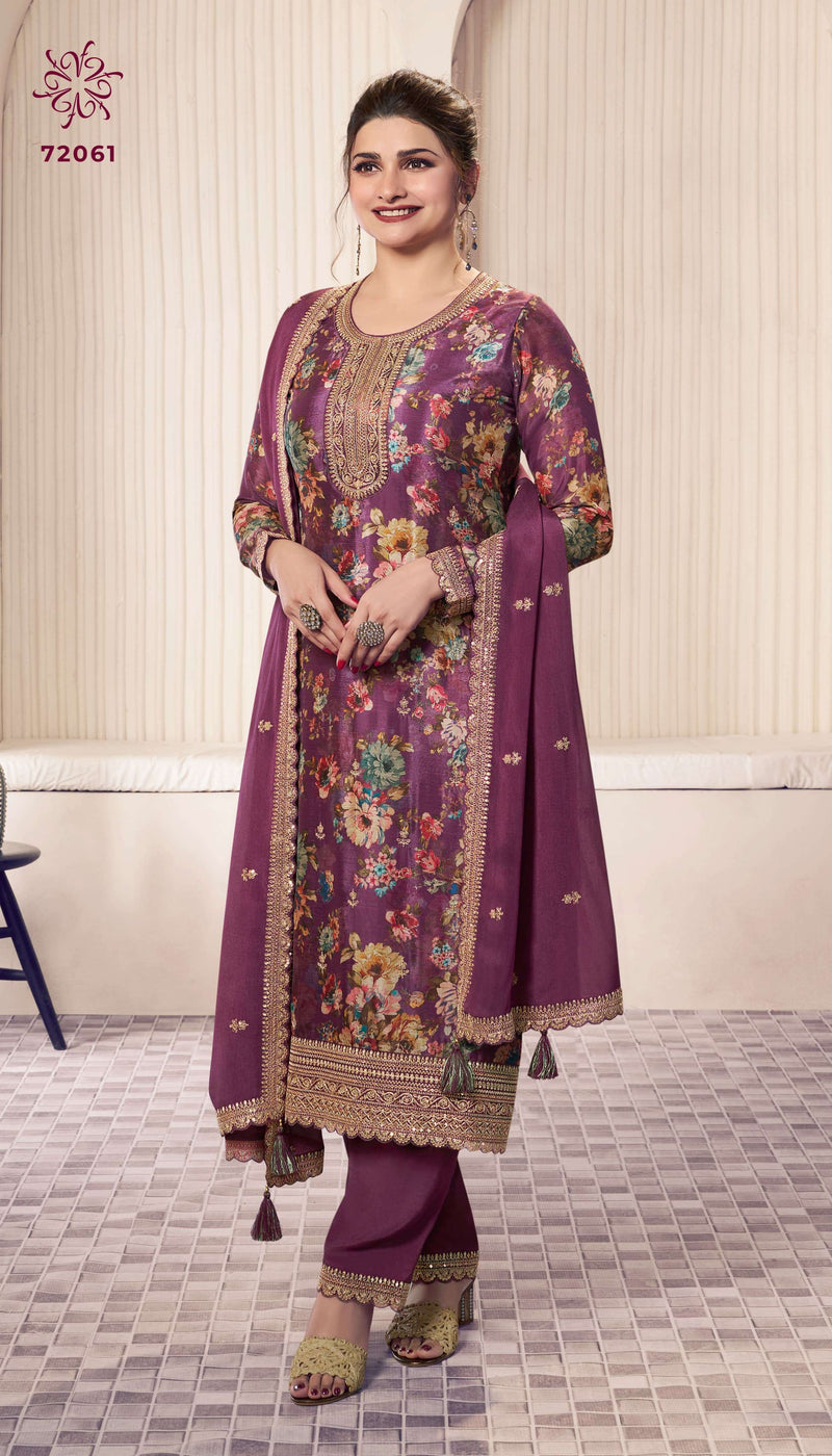Vinay Fashion Pahal Vol 3 Digital Print Chinon Embroidery Work Salwar Suit