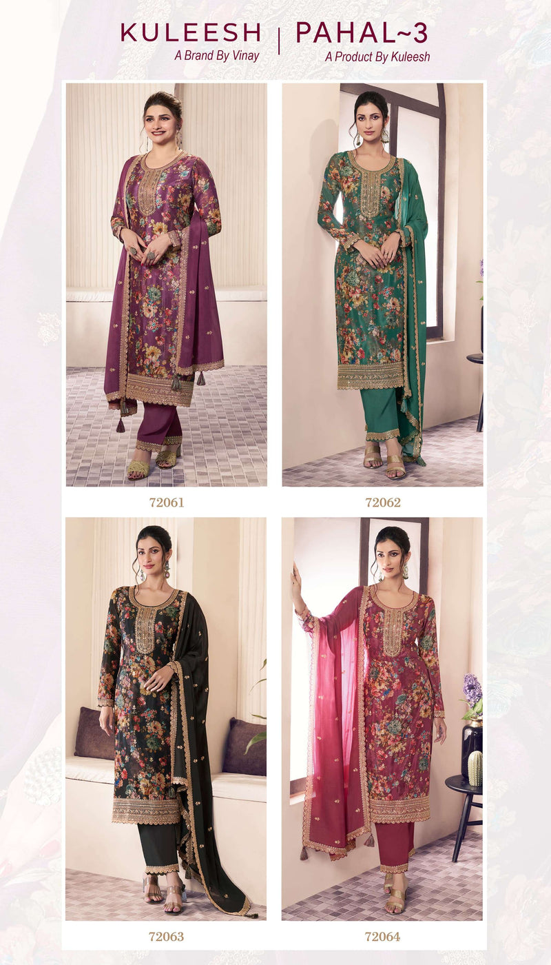 Vinay Fashion Pahal Vol 3 Digital Print Chinon Embroidery Work Salwar Suit