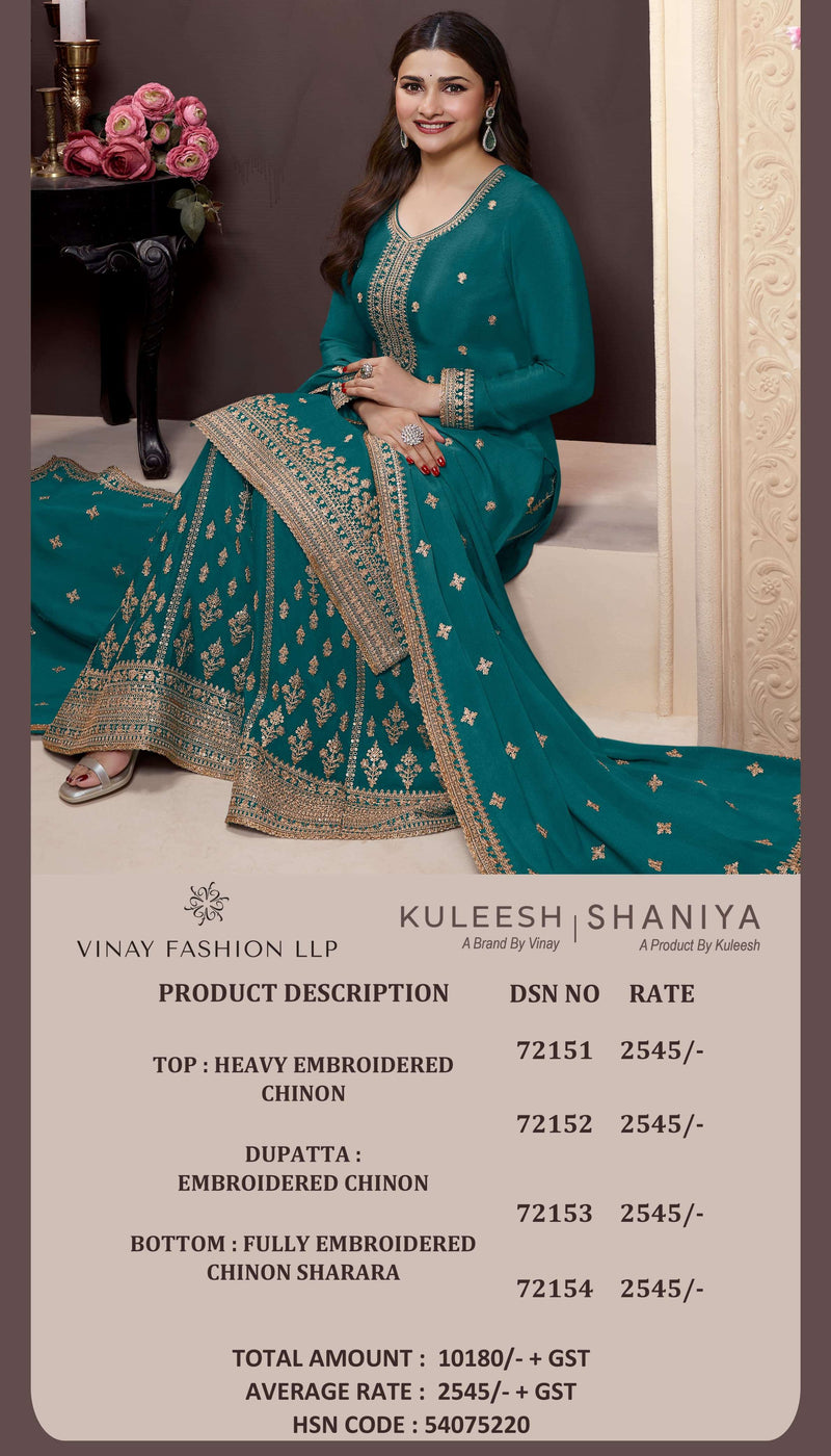Vinay Fashion Shania Chinon Thread Embroidered Work Salwar Suit