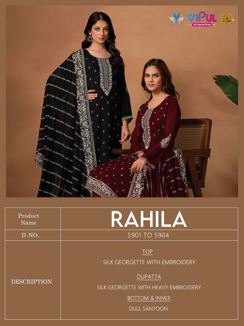 Vipul Fashion Rahila Silk Georgette Designer Party Wear Salwar Kameez