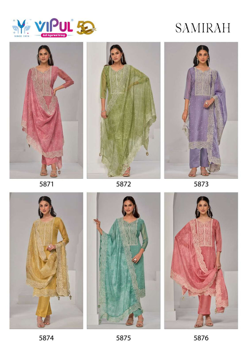 Vipul Fashion Samirah Organza With Embroidery And Heavy Swarovski Work Salwar Kameez