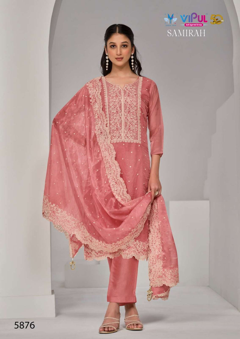 Vipul Fashion Samirah Organza With Embroidery And Heavy Swarovski Work Salwar Kameez