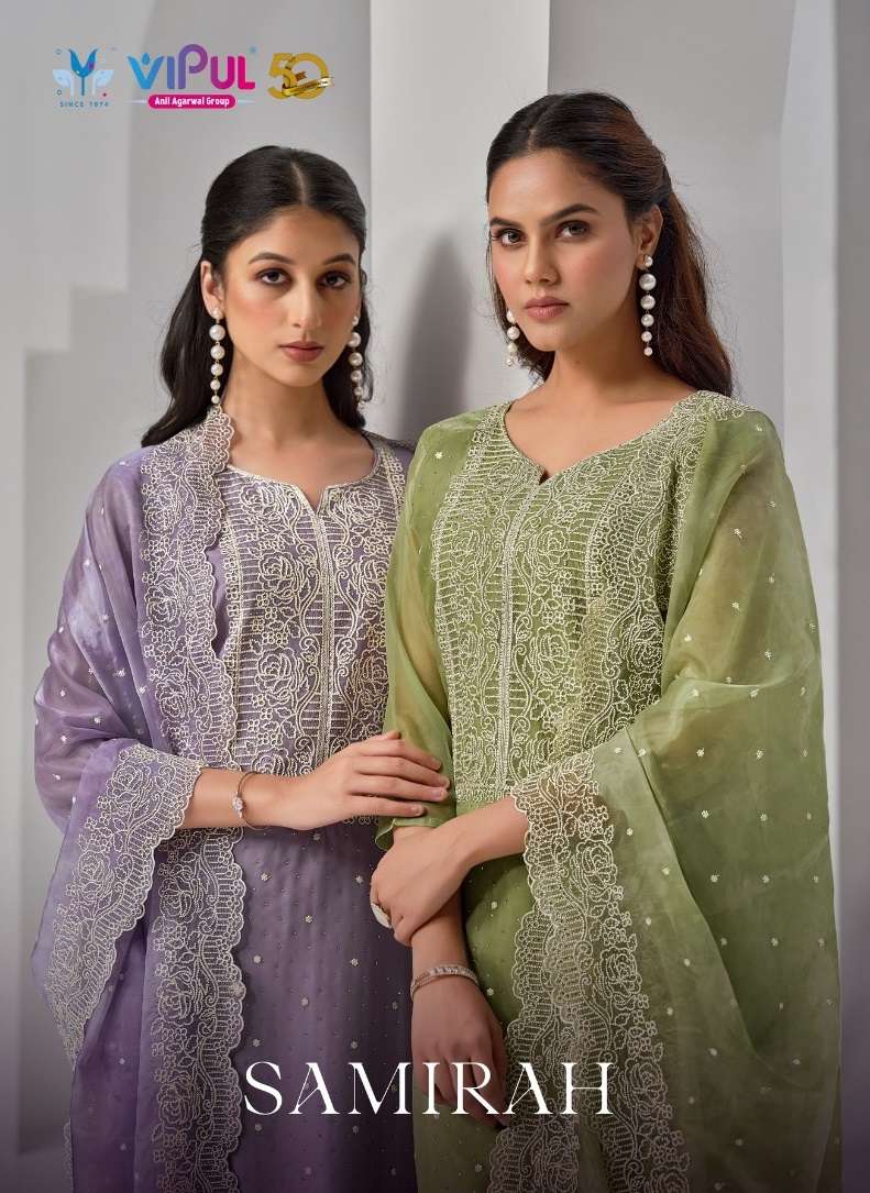 Vipul Fashion Samirah Organza With Embroidery And Heavy Swarovski Work Salwar Kameez