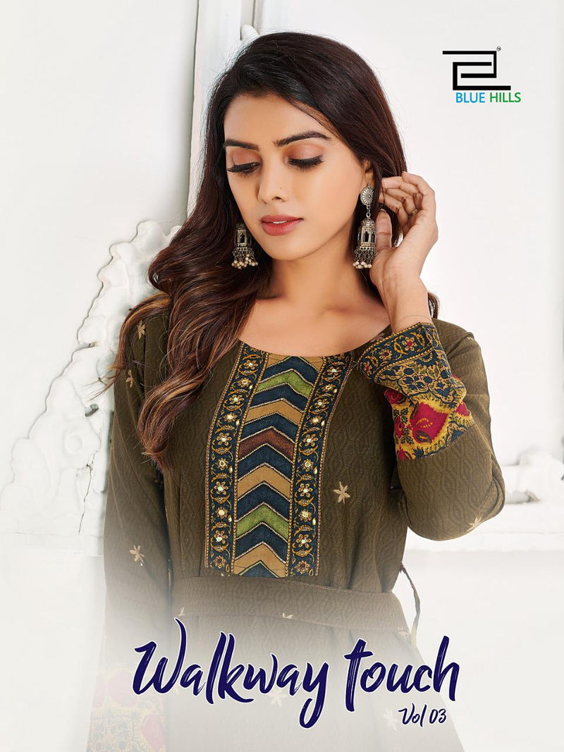 Blue Hills Walkway Touch Vol 3 Rayon Printed Fancy Gown