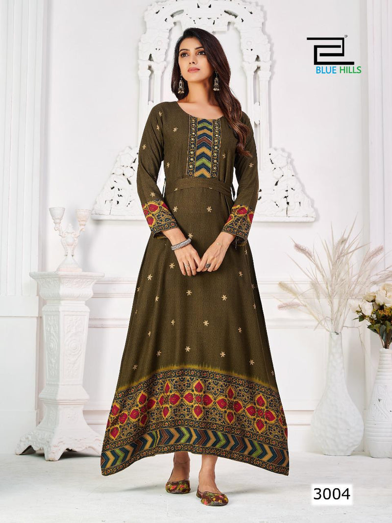 Blue Hills Walkway Touch Vol 3 Rayon Printed Fancy Gown