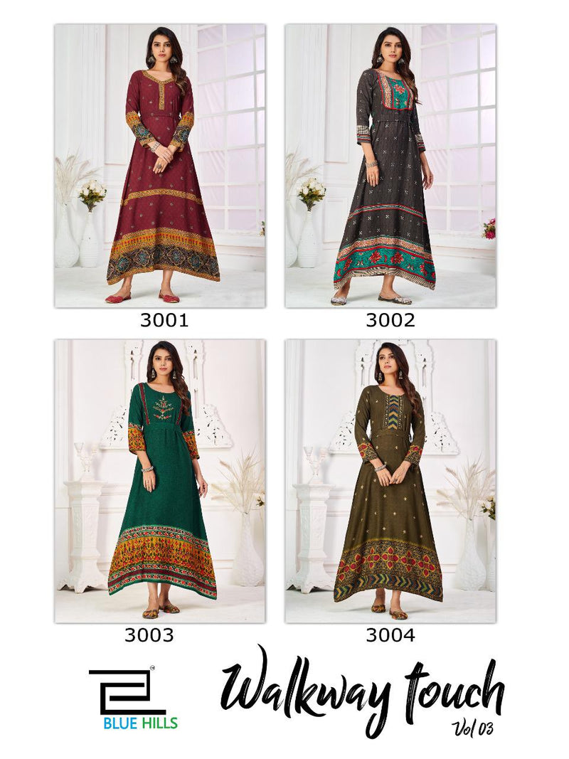 Blue Hills Walkway Touch Vol 3 Rayon Printed Fancy Gown