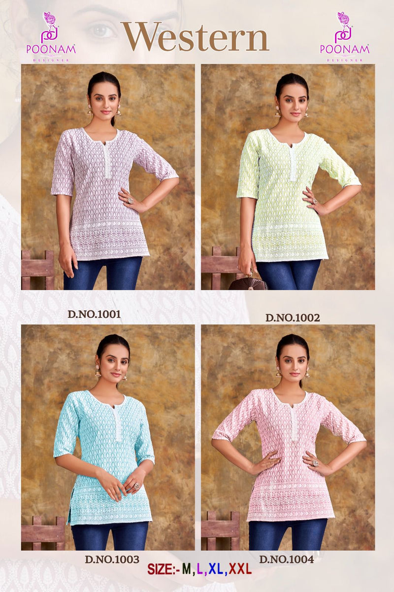 Poonam Designer Western Chikan Rayon Fancy Tops