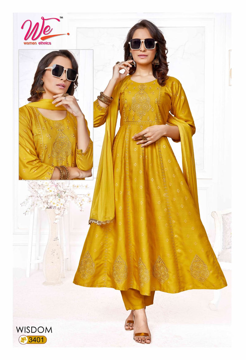 We Women Ethnics Wisdom Rayon Fancy Anarkali Kurti With Pant