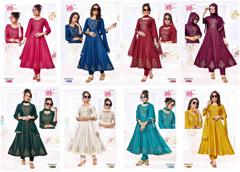 We Women Ethnics Wisdom Rayon Fancy Anarkali Kurti With Pant