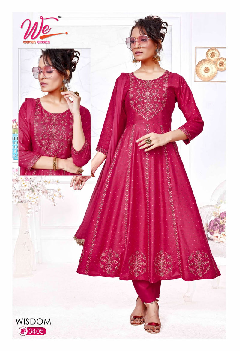 We Women Ethnics Wisdom Rayon Fancy Anarkali Kurti With Pant