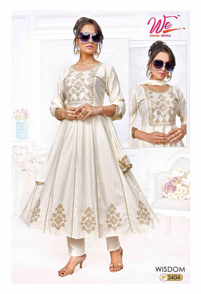 We Women Ethnics Wisdom Rayon Fancy Anarkali Kurti With Pant