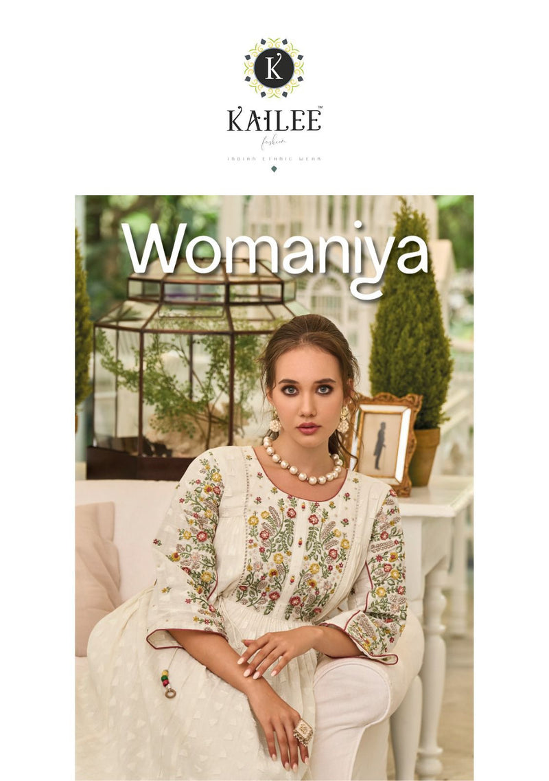 Kalki Fashion Womaniya Cotton Beautiful Hand Work Designer Gown With Dupatta