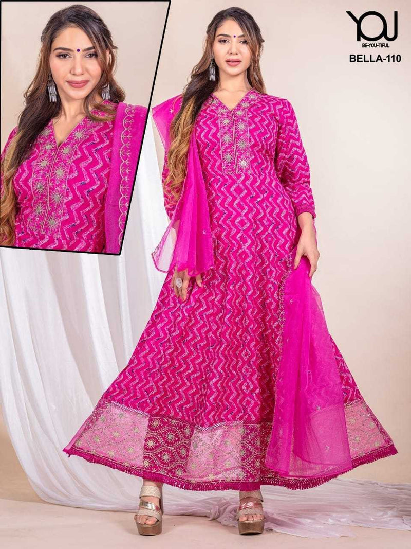 Wanna Kurti Bella Fancy Designer Self Embroidery Dress