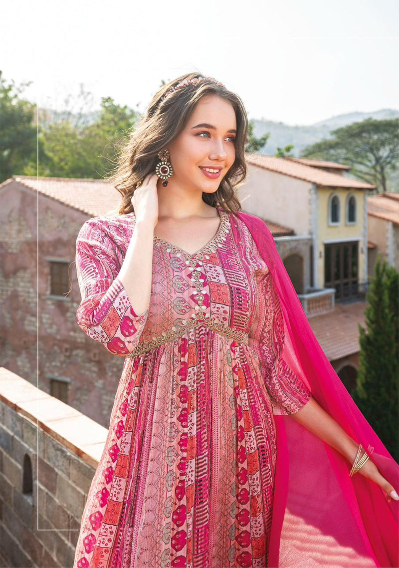 Anju Fashion Nazar Vol 4 Pure Chinon With Handwork Casual Wear Kurti