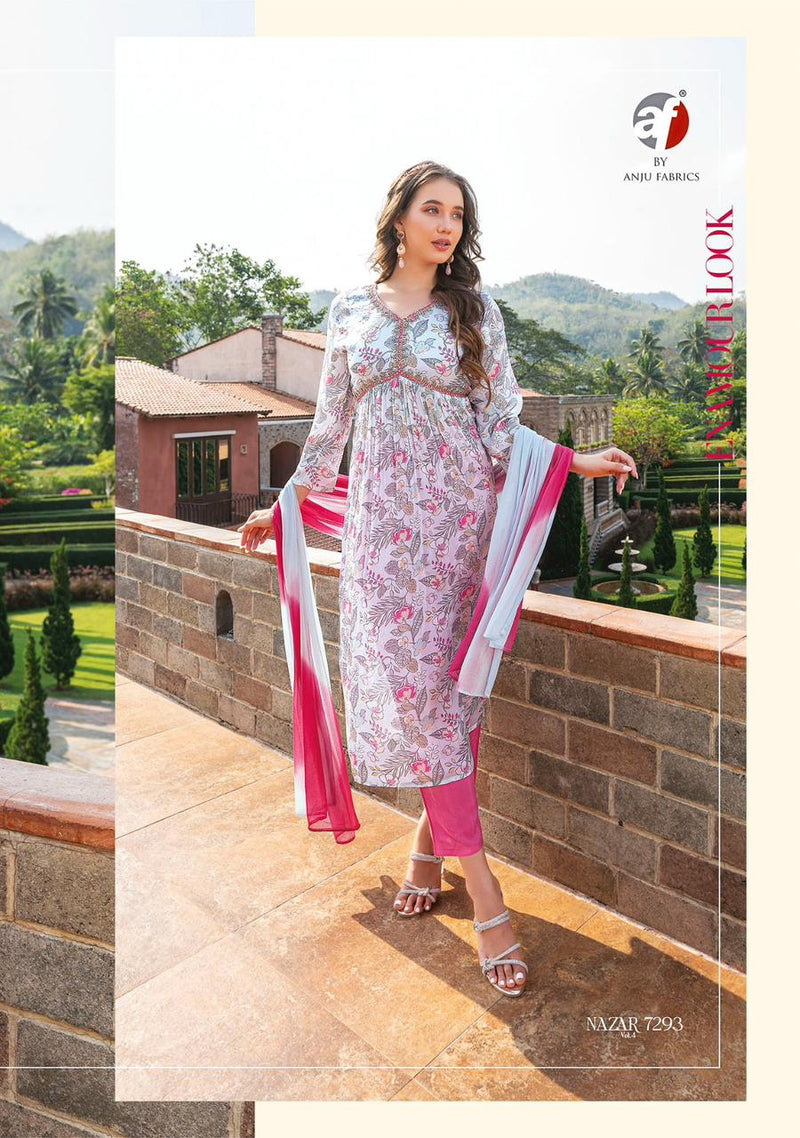 Anju Fashion Nazar Vol 4 Pure Chinon With Handwork Casual Wear Kurti