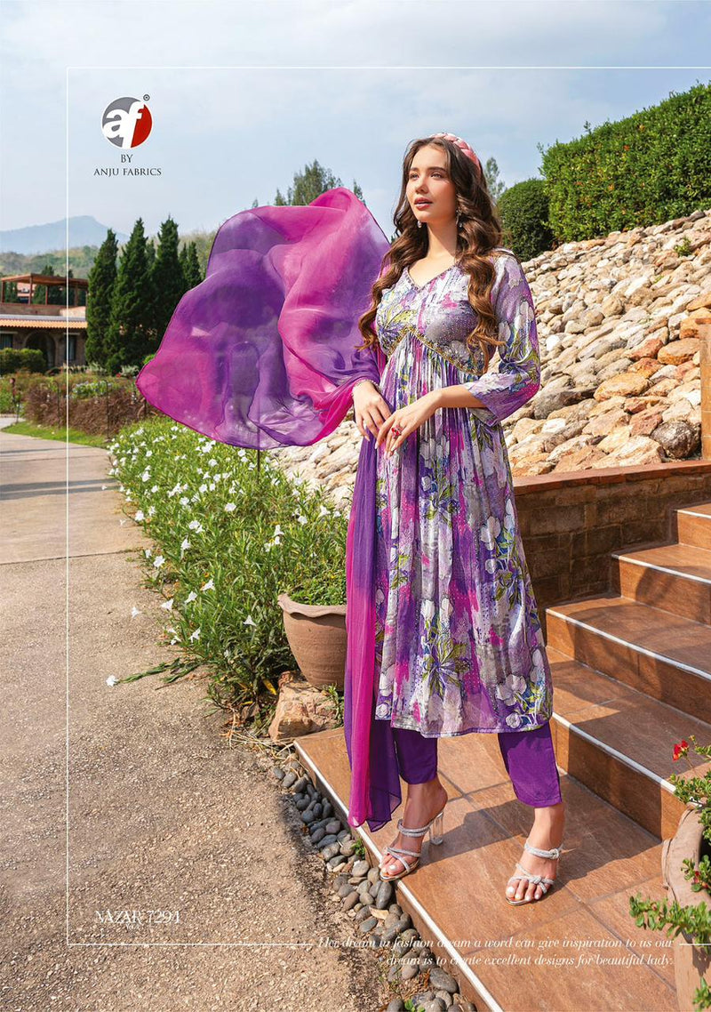 Anju Fashion Nazar Vol 4 Pure Chinon With Handwork Casual Wear Kurti