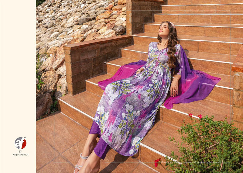 Anju Fashion Nazar Vol 4 Pure Chinon With Handwork Casual Wear Kurti