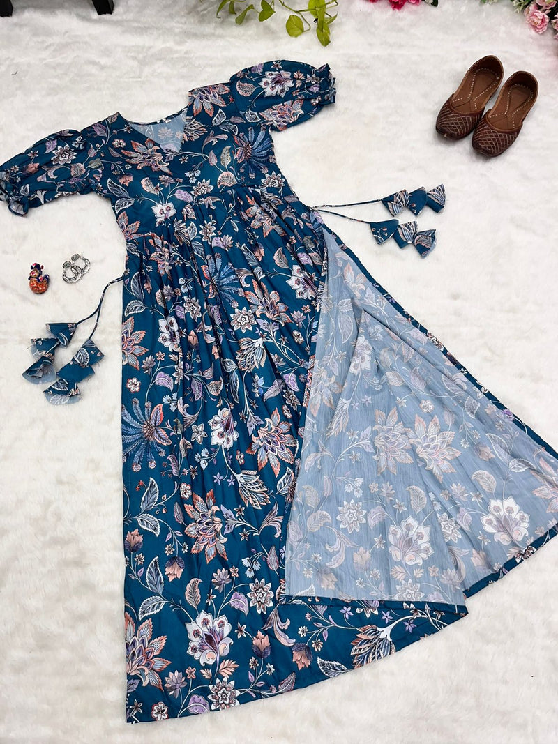 Mbl D No 295 Muslin Print Fancy Alia Cut Designer Kurtis Collection