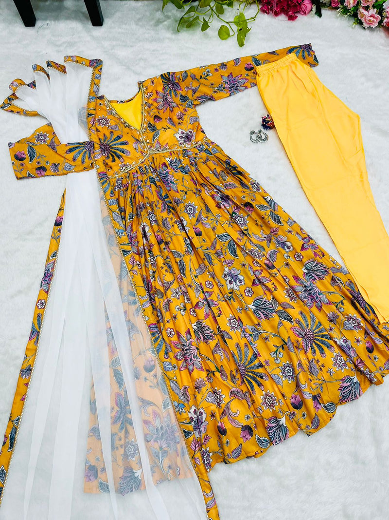 Mbl D No 301 Cotton Printed Beautiful Hand mand glass Mirror Alia Cut Kurtis