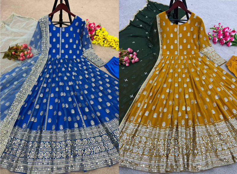 Nsr D No 770 Fox Georgette With Heavy Embroidery Sequence Work Kurti Collection